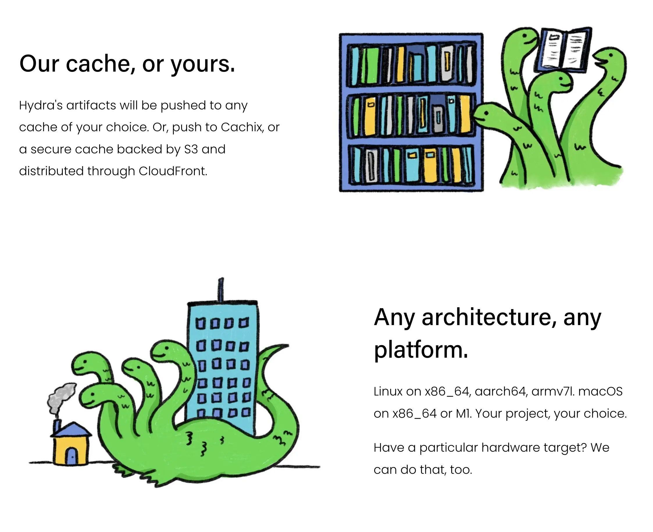 Cloudscale Hydra landing page sketch